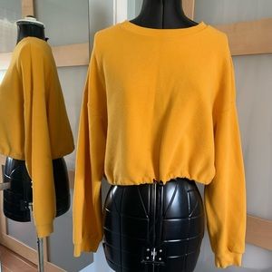 Forever 21 Ribbed Longsleeve Ctop Top, M